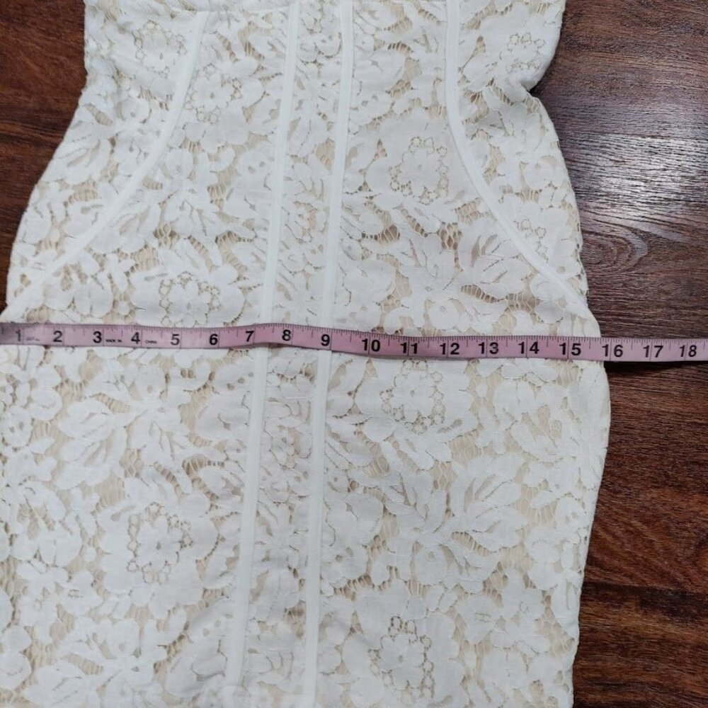 Tobi V-Neck Spaghetti Strap Graduation Lace Prom Bodycon Mini Dress White Small - Picture 13 of 13